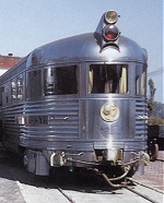 Observation car of the Mark Twain Zephyr showing drumhead