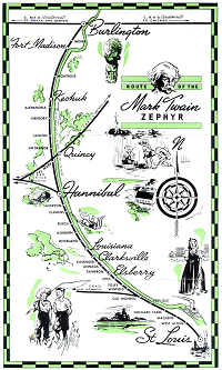 Route map of the Mark Twain Zephyr
